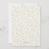 シックワイルドフラワーリースアイボリーブライダルシャワー 招待状 (裏面)