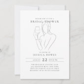 シックワインブライダルシャワー 招待状 (正面)