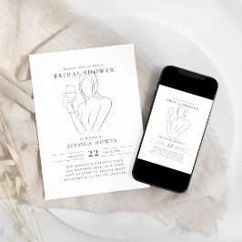 シックワインブライダルシャワー 招待状