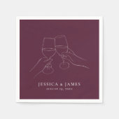 シックワイン婚約結婚+s スタンダードカクテルナプキン (正面)