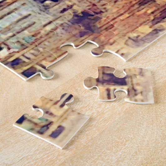 シックヴィンテージイタリアヴェネツィアカナルパステルウォーターカラー ジグソーパズル (側面)