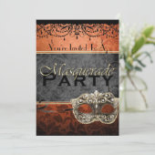 シックヴィンテージオレンジマスカレード招待状 招待状 (スタンド正面)