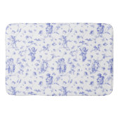 シックヴィンテージキューピッドエンジェルフローラブルーホワイトトワール バスマット (正面)