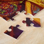 シックヴィンテージクイーンエリザ王室のベスIIブルーとレッド ジグソーパズル (側面)