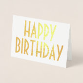 シックヴィンテージタイポグラフィシンプルハッピーバースデー 箔カード (正面)