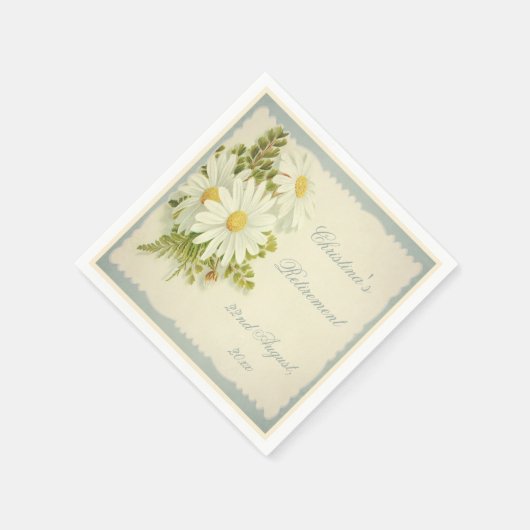 シックヴィンテージデイジーリタイアメントパーティーServiettes スタンダードカクテルナプキン (角)