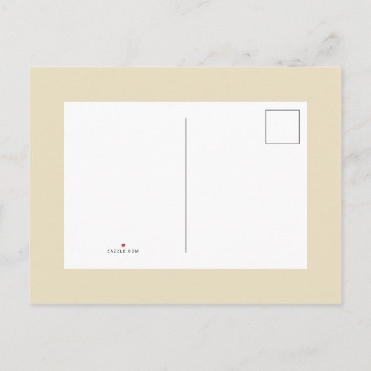 シックヴィンテージトロピカル離れスケッチブライダルシャワー インビテーションポストカード (裏面)