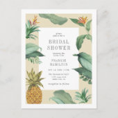 シックヴィンテージトロピカル離れスケッチブライダルシャワー インビテーションポストカード (正面)