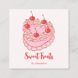 シックヴィンテージハートケーキベーカリーシェフ スクエア名刺