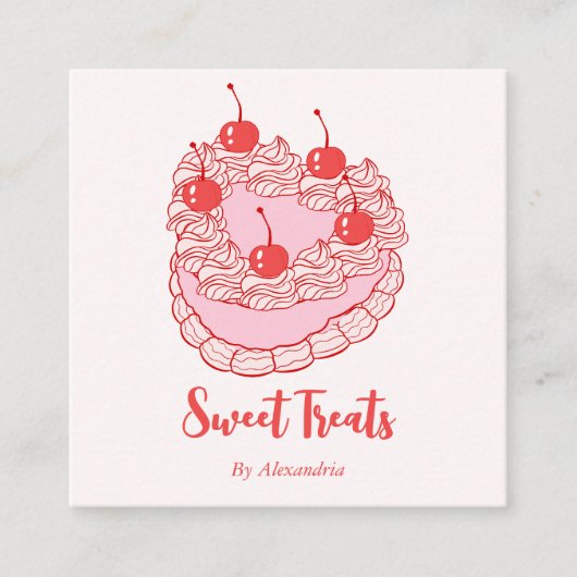 シックヴィンテージハートケーキベーカリーシェフ スクエア名刺 (正面)