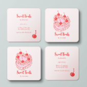 シックヴィンテージハートケーキベーカリーシェフ スクエア名刺