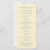 シックヴィンテージバターイエロークラシック結婚式 プログラム (裏面)