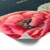 シックヴィンテージバラネイビーブライダルシャワーウェルカムサイン ポスター (角)