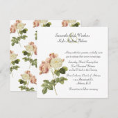 シックヴィンテージバラ結婚式招待状 招待状 (正面/裏面)