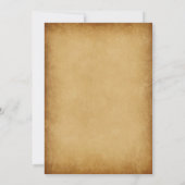 シックヴィンテージバラ金ゴールドフレームブライダルシャワー 招待状 (裏面)