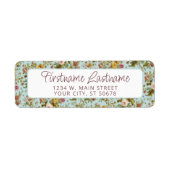 シックヴィンテージパステルバラフラワーアートパターン ラベル (正面)