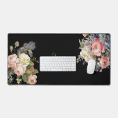 シックヴィンテージパーソナライズされたバラ&アイリス デスクマット (キーボード&マウス)