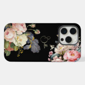 シックヴィンテージパーソナライズされたバラ&アイリス iPhoneケース (裏面横)