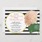 シックヴィンテージピンクアジサイ結婚ズブライダルシャワー 招待状 (正面)