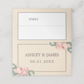 シックヴィンテージピンクローズアイボリーブルゴーニュ結婚ーズ プレイスカード (外部開封)