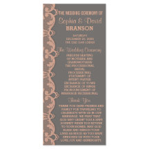 シックヴィンテージピーチグレーレース結婚式 プログラム