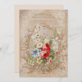 シックヴィンテージフランスのバラエフェメラ ノートカード (正面/裏面)