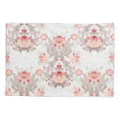 シックヴィンテージフローラダマスクモノグラムピローケース 枕カバー (裏面)