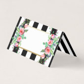 シックヴィンテージフローラブラックストライプ金ゴールド結婚ズ (裏面)