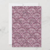 シックヴィンテージフローラブルガンディシルバーブライダルシャワー 招待状 (裏面)