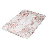 シックヴィンテージフローラルパターンダマスクモノグラムバスM バスマット (アングル)