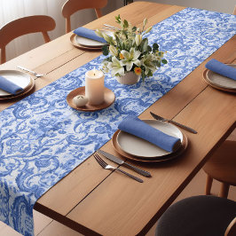 シックヴィンテージブルートイレデジュエモノグラム ショートテーブルランナー