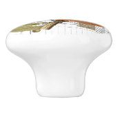 シックヴィンテージブルーバードオンブランチフランスのスクリプトノブ セラミックノブ (側面)