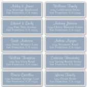 シックヴィンテージブルー結婚ズゲスト住所 シール (正面)