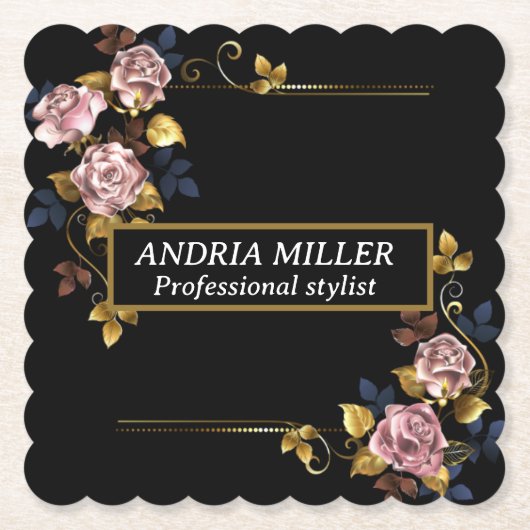 シックヴィンテージプロフェッショナル折り畳み名刺 ペーパーコースター (正面)