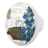 シックヴィンテージヘッジホッグ&フラワースクリプフランスのトノブ セラミックノブ (右)