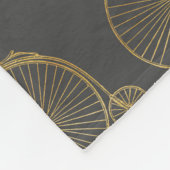 シックヴィンテージペニーファーシングバイク金ゴールドグリッターグレー フリースブランケット (角)