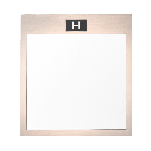 シックヴィンテージモノグラムバラ金ゴールドメモ帳 ノートパッド (正面)