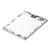 シックヴィンテージモノグラム白黒大理石メモ帳 ノートパッド (回転)