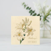 シックヴィンテージリリーフラワーズベビーシャワー 招待状 (スタンド正面)