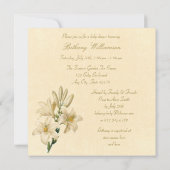 シックヴィンテージリリーフラワーズベビーシャワー 招待状 (裏面)