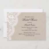 シックヴィンテージレースシルバーバーラップブライダルシャワー 招待状 (裏面)