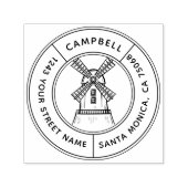 シックヴィンテージ素朴ウィンドミルカスタムアドレス セルフインキングスタンプ (デザイン)