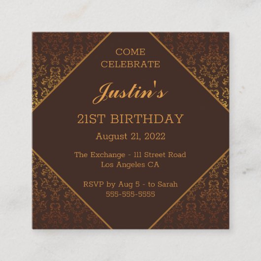 シックヴィンテージ誕生日エンクロージャカード エンクロージャーカード (正面)