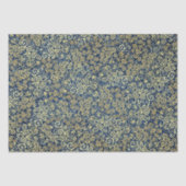 シックヴィンテージ金ゴールドスワールパターンラグジュアリーネイビーブルー 薄葉紙 (正面)