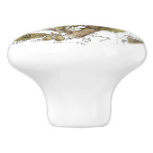 シックヴィンテージ(鳥)ショウジョウコウカンチョウオンブランチフランスのスクリプトノブ セラミックノブ (側面)