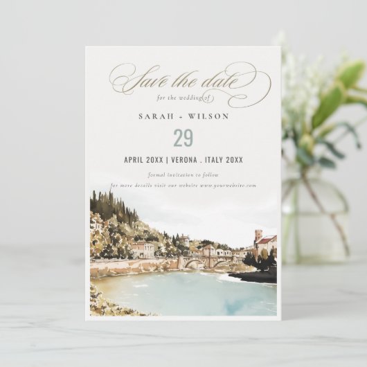 シックヴェローナアディゲリバーイタリアウォータカラーイタリアン セーブザデート (スタンド正面)