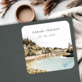 シックヴェローナアディゲリバーイタリアウォータカラー結婚ズ スクエアシール