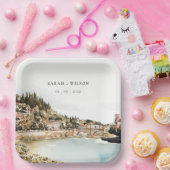 シックヴェローナアディゲリバーイタリアウォータカラー結婚ズ ペーパープレート (パーティー)