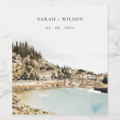 シックヴェローナアディゲリバーイタリアウォータカラー結婚ズ ワインラベル (シングルラベル)