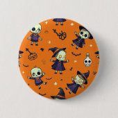 シック不気味ハロウィーン枕 – 無料フェスティバル 缶バッジ (正面)